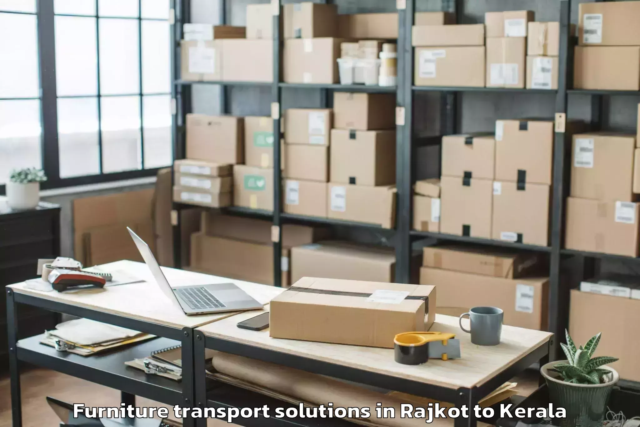 Discover Rajkot to Mavelikara Furniture Transport Solutions